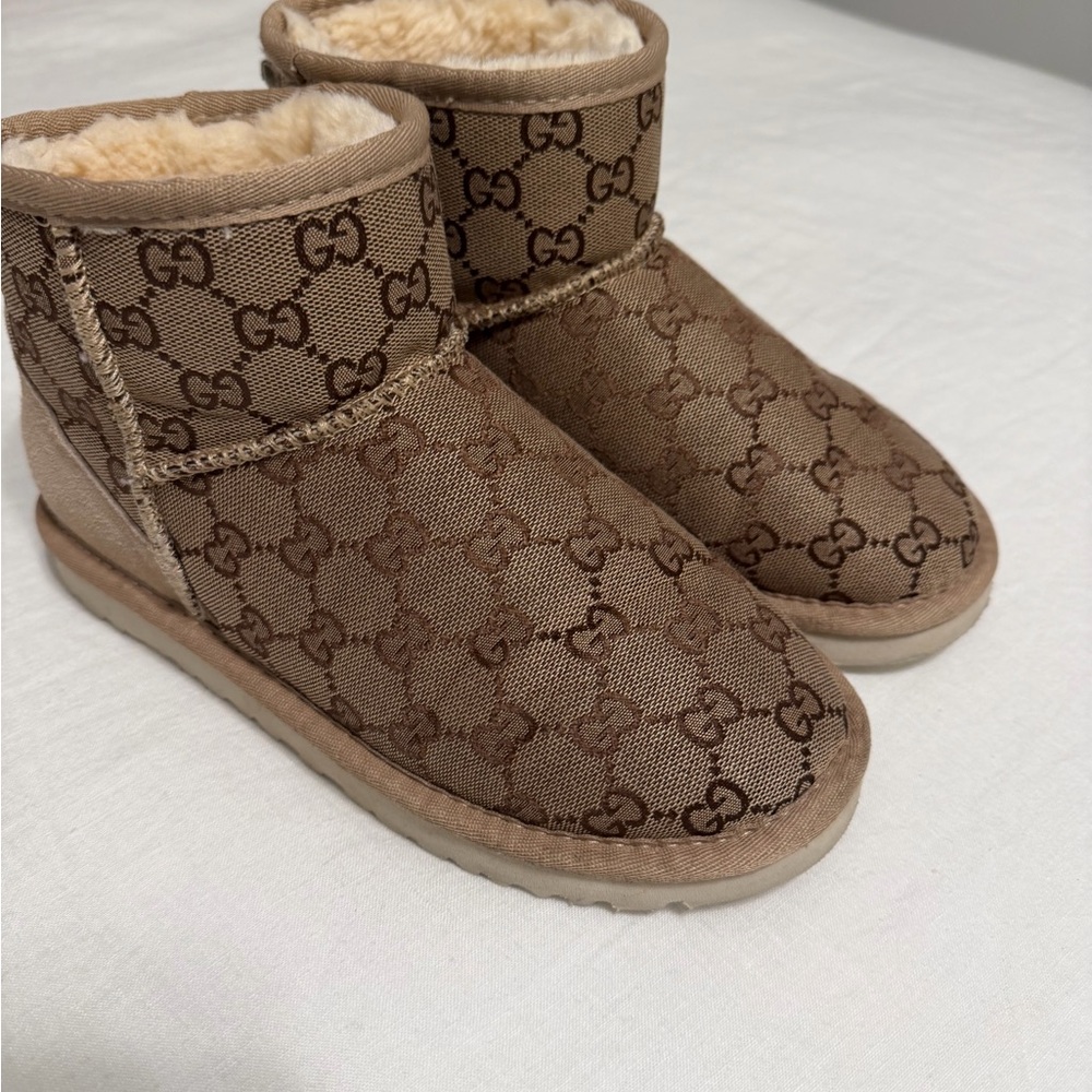 Gucci Monogram UGGS Ankle Boots